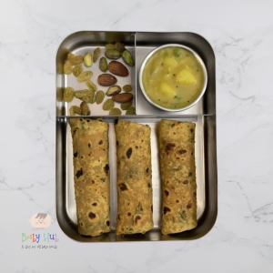 Healthy lunch box ideas 2024 :Makhana Paratha with Potato Sagu