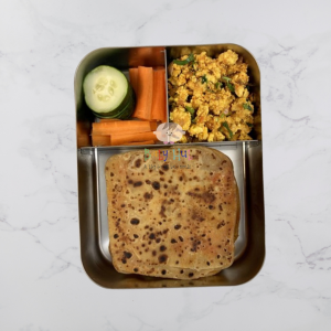 Tiffin box ideas : Ajwain Paratha with Paneer Bhurji