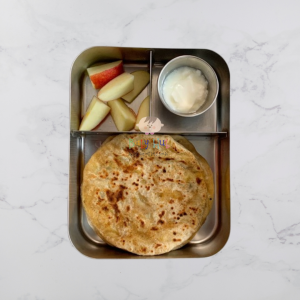 Healthy Lunch Box Ideas : Aloo Paratha with Creamy Curd